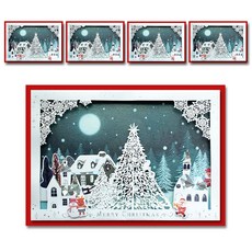 2500 雷射立體聖誕卡 A25-7, 單一顏色, 5個