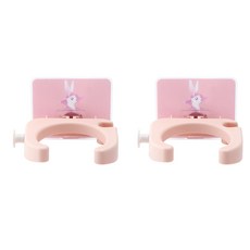 더블시옷 무타공 접착식 드라이기 거치대, 핑크, 2개