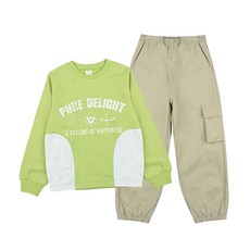 Kisspo 兒童 Mason Plan 工裝上衣和下裝套裝