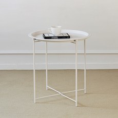 ROOM&HOME 鐵製折疊邊桌, 白色