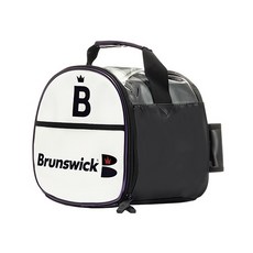 Brunswick 亮皮單球托特包, 白 + 黑