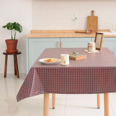 聖誕格紋防水桌布, 紅色, 105 x 105 cm