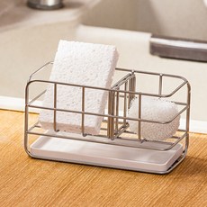 現代水槽菜瓜布架, 白色的, 1個