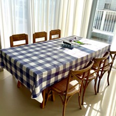 Syoni Home Living PVC防水桌布, 15 復古海軍藍, 8人座(140 x 280 cm)