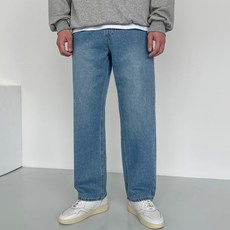 羅丹蒂男款休閒半寬版鬆緊腰丹寧彈力褲