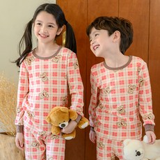 bonumam 童款刷毛彈力棉長袖居家服套裝