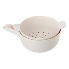 SHIMOYAMA 雙層竹纖維多功能料理/洗菜籃, 1個, 米色