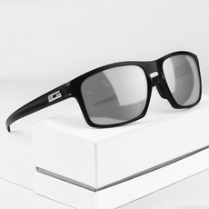 가빈 스타일호른 경량 편광 스포츠 선글라스 G112, C006 블랙 실버미러렌즈(선글라스), 랜덤발송(실리콘링), 1개