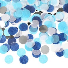 Party09 圓形五彩紙屑 2.5cm 150g, 1個, 藍色調