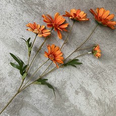 Homeflow 人造花 室內裝飾 攝影道具 雛菊, 橘色, 1個