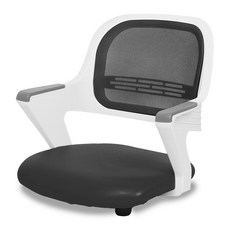 체어포커스 알라딘 좌식의자 AL-D250 WH, 화이트(바디), 인조가죽(블랙)
