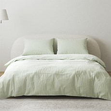 아망떼 수퍼코튼 60수 고밀도 면 누빔이불커버, 세이지그린