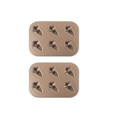 居家烘焙瑪德蓮胡蘿蔔模 6格, 2個