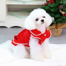 狗狗我就是冬季聖誕公主裙洋裝, 紅色