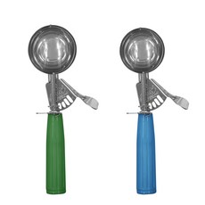 ZEUS Kitchenware 冰淇淋勺 12號 + 16號 套組, 綠色(12號), 藍色(16號), 1套