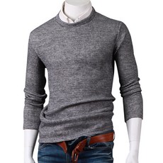 스댕클럽 남성용 라떼 골지 라운드 니트 MD6011