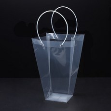 美化部長 PVC 塑膠 花束 花盆 植物 禮物 蛋糕包裝 透明 長版 大型 購物袋, 03 梯形 大, 5個
