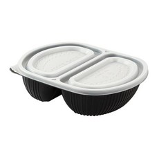 大成企業 Ujjajja 炒碼麵炸醬麵 兩格容器組 黑色, 100組, 100個