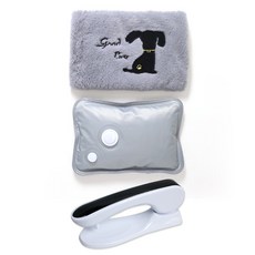 寶城充電式熱水熱敷袋 袋型 狗 灰色, 單品