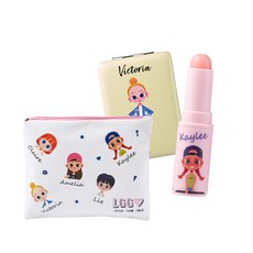 Little Glam Girls 孩童鏡子唇膏化妝包 A款, 1套, 隨機發貨（手鏡、唇筆）