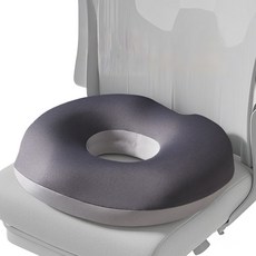 쓸모랩 기능성 원형 도넛방석 메모리폼 허리 쿠션, 그레이, 1개