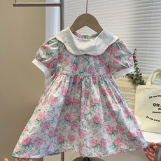 Arbe 女童白色玫瑰洋裝