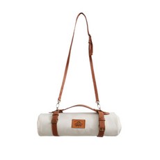 野餐郊遊感性單品野餐墊皮革綁帶, 白色