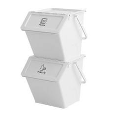 Nature Living Modern Daily 加深型資源回收分類桶, 白色