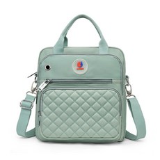 斜紋絎縫兩用手提包, 薄荷綠