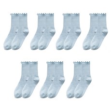 JOY MULTI 素色無壓迫孕婦襪7入組 天空藍, 1組