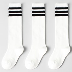 NO DESIGN 線條圖案過膝襪 3雙