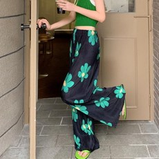 PEONIST 女性花朵俏皮寬褲