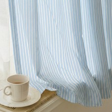 BAZAAR Natural Soft 條紋遮蔽簾 窗戶型, 灰藍色
