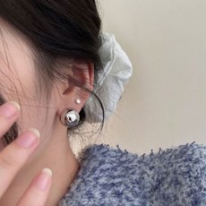 젤루나 여성용 원터치 동글 링 귀걸이 P-1092 2p