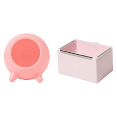 카르노코리아 햄스터 하우스 먹이통 세트, 핑크, 1세트