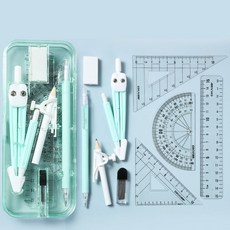 歐樂天使製圖用校園尺9件組 + 筆袋文具組, 1套, 綠色