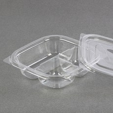 配菜用迷你正方形2號3格透明容器, 1個, 100入