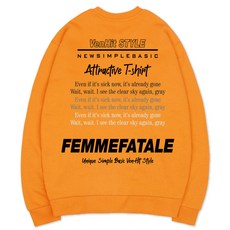 VENHIT 中性款Femmefatale字母寬鬆棉質雙面布大學T