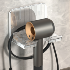 Glow Spoon 免打孔浴室吹風機架, 1個, 透明