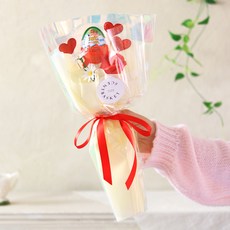 센트바스켓 하트빔 킨더조이 비누 꽃다발, 레드(꽃다발) + 킨더조이(랜덤발송)