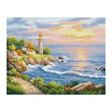 iLovePainting DIY 寶石十字繡 燈塔與晚霞, 混合色, 1個