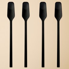 이지실리 스퀘어 실리콘 다용도 티 버터 잼스푼, 블랙, 4개