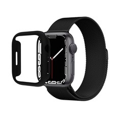 스페이스쉴드 2IN1 스마트워치 메탈 밴드 + 범퍼 케이스 세트, 블랙, 1개