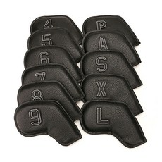 Luxgolf 素色文字貼布高爾夫球桿套組 LXHC019 11入, 白針