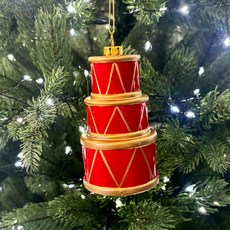 聖誕堆疊書本造型樹吊飾, 1個, 紅色, 11cm