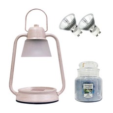 CANDLE WARMERS 洋基蠟燭水花園+信標迷你暖氣器+燈泡2P套組, 香檳（溫暖）