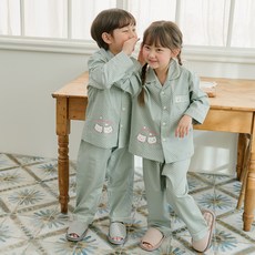 JJiniya Everin 60支純棉長袖睡衣上下套裝