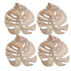 키친어썸 나뭇잎 테이블매트 4p, 골드, 43 x 30cm, 4개
