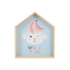 可愛插畫房屋造型層架, 猴子, 1層