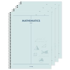 뭉구 3000 2분할 수학연습장, 민트, 4개